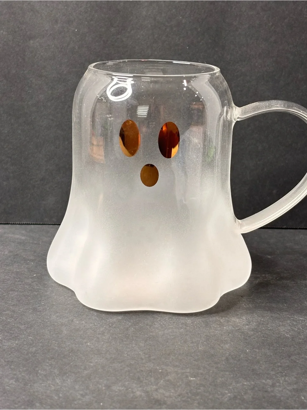 Anthropologie Ghost Borosilicate Glass Mug Halloween 4.25” New